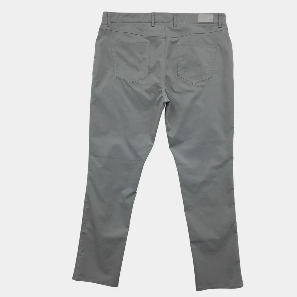 Peter Millar Gale Performance Pants Mens 38x32 Gray Five Pocket Golf Trousers